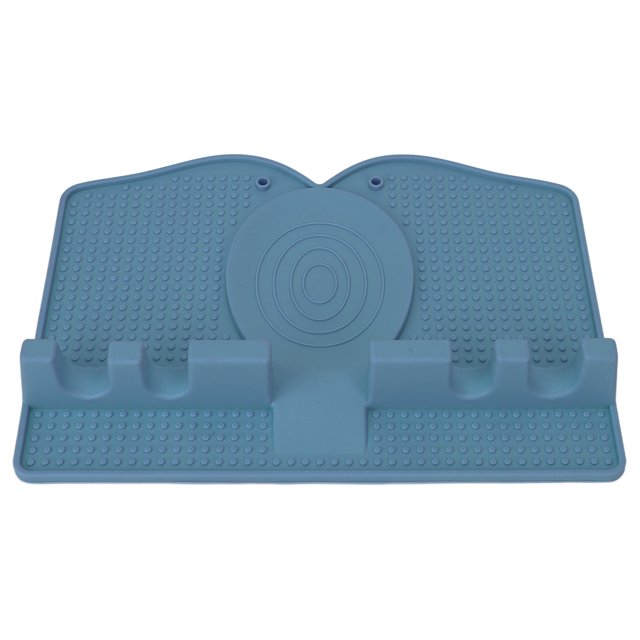 Silicone Spoon Rest, Silicone Multiple Utensil Rest Utensils Holder For Spoons Grey Heat Spoon Rest Holder With Drip Pad For Stove Top Kitchen