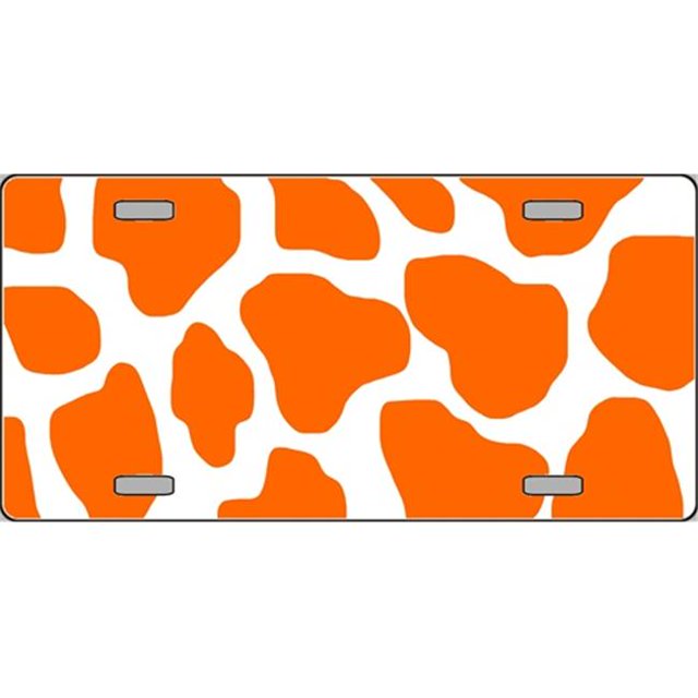 LP-2191 Orange Giraffe Flat Automotive License Plates Blanks for Customizing