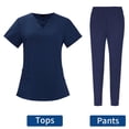 thumbnail image 3 of TISHITA Nursing Scrub Set Comfortable Breathable with Pockets Fashion Tops Pants Navy Blue S, 3 of 8