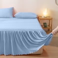 thumbnail image 4 of HHBEAUTY Solid Color Bed Skirt, Wrap-Around Elastic Ruffled Eyelet Bed Skirt Full Size Dust Ruffle, Bed Sheet Dirtproof Non-slip Protective Cover Cover, 59.1x78.7", 4 of 6