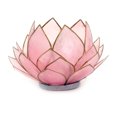 thumbnail image 1 of Light Pink Capiz Shell Opening Lotus Flower Bulb Tealight Candle Holder, 1 of 1