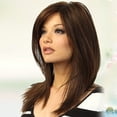 thumbnail image 3 of Longue Perruque Droite Synthétique Naturelle pour Fille, Perruque Mode Brune à Cheveux Longs, 3 of 3