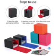 thumbnail image 4 of LEEYNEER Faux Leather Card Storage Box Magnetic Multifunction TCG Trading Game Card Holder Organizer Large Capacity Sports Playing Card Case, 4 of 8