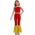 thumbnail image 1 of Hansber Combinaisons de Danse Disco Sans Manches à Sequins pour Filles Enfants Col Rabattu Fermeture Éclair Rouge 8, 1 of 7