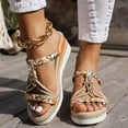 thumbnail image 2 of Mepaouo Womens Low Wedge Heels Sandals Wide Width Platform Summer Slides Non Slip Dressy Slip on Shoes, 2 of 8