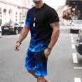 thumbnail image 2 of Hommes Imprimé Manches Courtes Décontracté Plage Manches Courtes Col Rond Blouses & Ensembles, 2 of 5