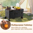 thumbnail image 2 of Costway Large Foldable Utility Cart with  2-Tier Storage Crates 5 Rotate Wheels Metal Black, 2 of 9