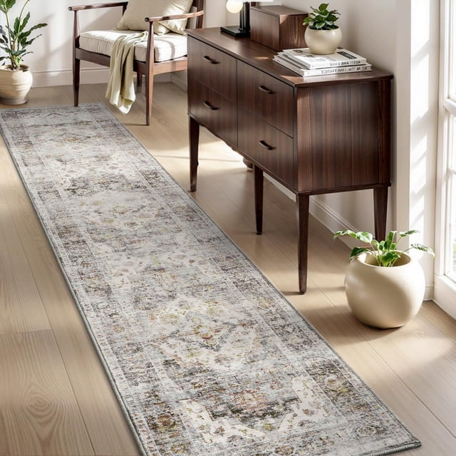 -Area Rug X Rugs for Living Room- Machine Washable Rug-Soft Living Room Rug-Vintage Non Slip Carpet-Rugs for Bedrooms Dining Room Living Room Office
