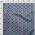 thumbnail image 2 of oneOone Cotton Poplin Grayish Blue Fabric Red Insect Sewing Material Print Fabric By The Yard 42 Inch Wide, 2 of 4