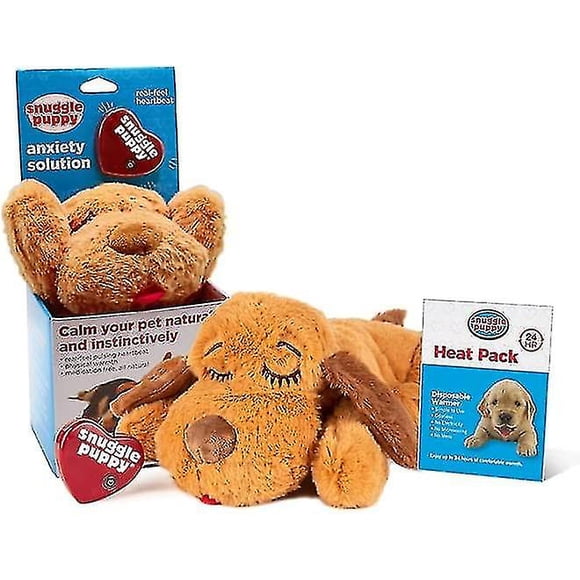 Snuggle Puppy Heartbeat Stuffed Toy For Dogs - Pet Anxiety Relief And Calming Aid - Comfort Toy For Behavioral Training - Biscuit Kryp
