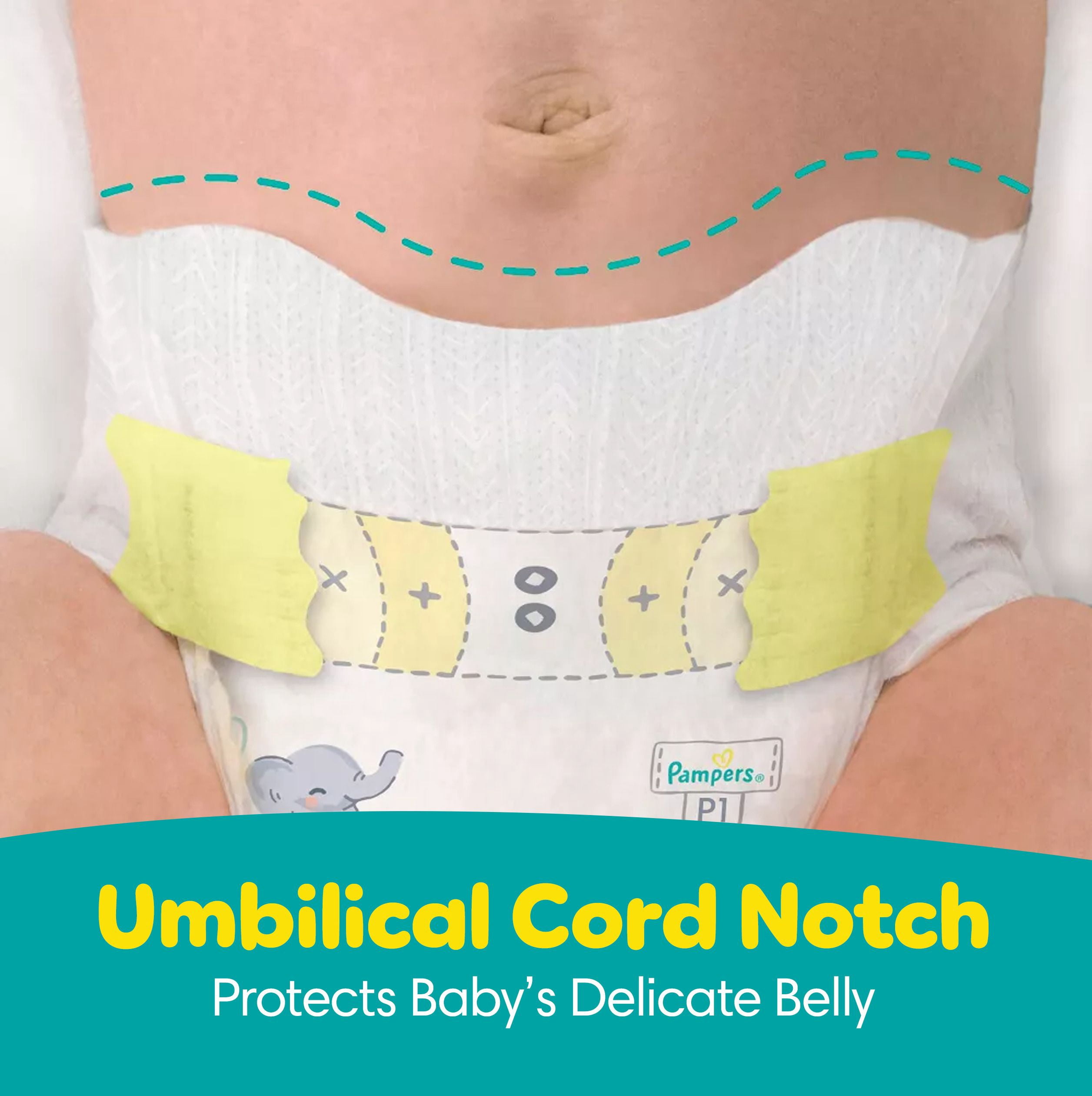 Pampers Swaddlers Couches, Taille 0 (jusqu'à 10 lbs), Absorbantes, Garde Bébé au Sec et Confortable, Couche pour Bébé Jetable Sécuritaire pour la Peau