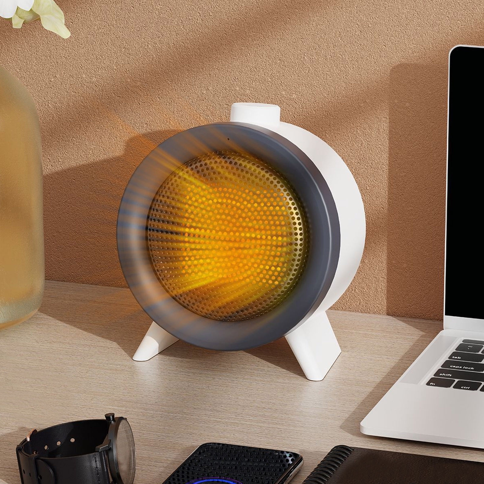 Dvkptbk Indoor Heater, Fast Heating Ceramic 950W Portable Mini Indoor Heater with 2 Heat and Fan Modes for Room, Bedroom, Office and Indoor Use Fan Heater Home Essentials
