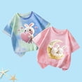 thumbnail image 2 of Jamicy T-Shirts pour Filles Mode Enfants Hauts Mignons pour Filles 2 Pcs Manches Courtes T-Shirts d'Été Mode T-Shirts Graphiques Col Rond Chandail, 2 of 3