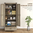 thumbnail image 4 of HOMCOM Armoire de Rangement de Cuisine de 69 Pouces de Hauteur avec Tablettes Ajustables, Gris, 4 of 10