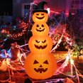 thumbnail image 1 of Gymax Citrouilles d'Halloween Gonflables de 8 Pi Empilables Décoration des Fêtes avec Lumières DEL Intégrées, 1 of 10