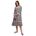 thumbnail image 4 of Moomaya Robe de Nuit en Coton à Manches Longues à Encolure Carrée Imprimée pour Femmes, 4 of 6