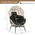 thumbnail image 3 of Costway Oversized Egg Style Chair with Cushions & Headrest Heavy-Duty Metal Frame for Yard Black, 3 of 10