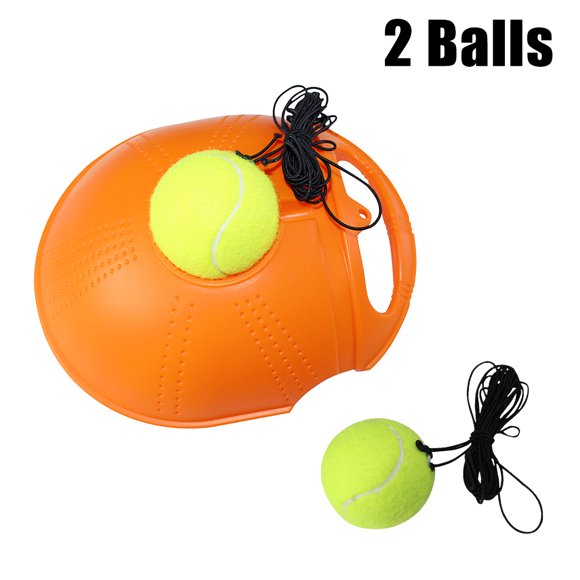 Ensemble d'Entraîneur de Tennis Auto-Étude Pratique Outil d'Entraînement de Tennis Plinthe à Rebond avec 2 Balles pour Débutant