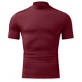 thumbnail image 2 of Hommes Chemise Adulte Homme T-shirt Robe Homme Printemps et Été Solide T-shirt Chemisier Haut Col Roulé à Manches Courtes Tops T Chemise Vêtements (Rouge, 3XL), 2 of 5