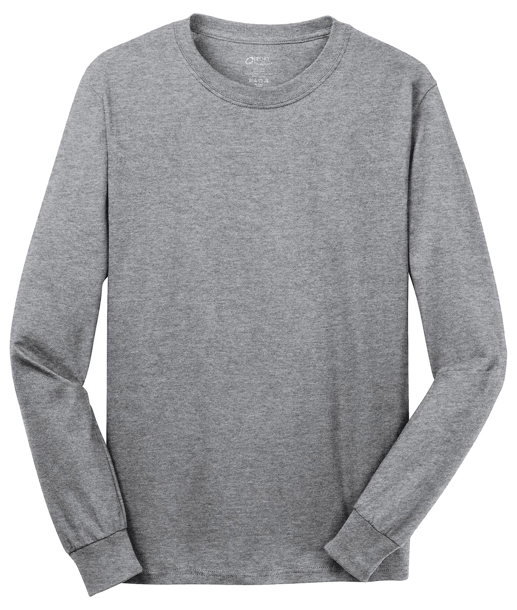 Port & Company Men's Rib Knit Cuffs Long Sleeve T-Shirt