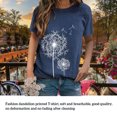 thumbnail image 3 of Femmes Col Rond Chemises Manches Courtes Pissenlit Style Simple Top Été Respirant T-shirts Vêtements Unisexe Accessoire de Mode Bleu M, 3 of 7