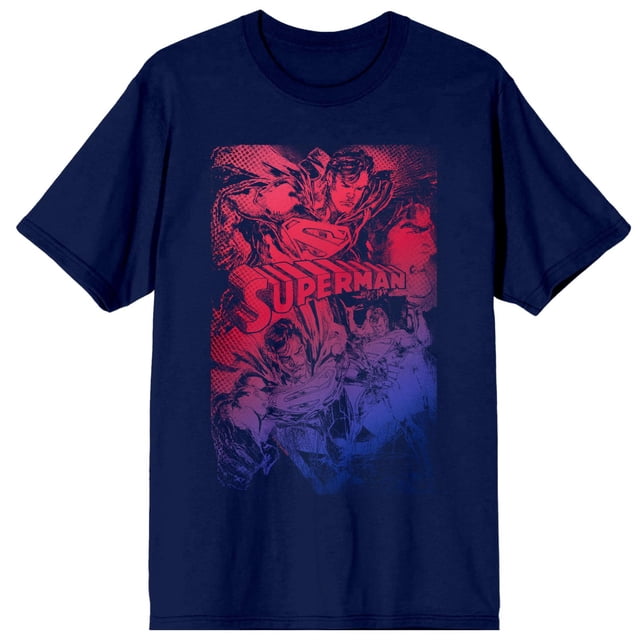 T-Shirt Bleu Marine pour Adulte avec Graphique de Superman