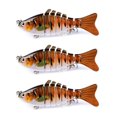 thumbnail image 1 of Lot de 3 Leurres de Pêche Eau Salée Appâts Réutilisables avec Perle Attraction Extérieure Swimbaits Artificiels Crankbait 10cm Type 15, 1 of 8