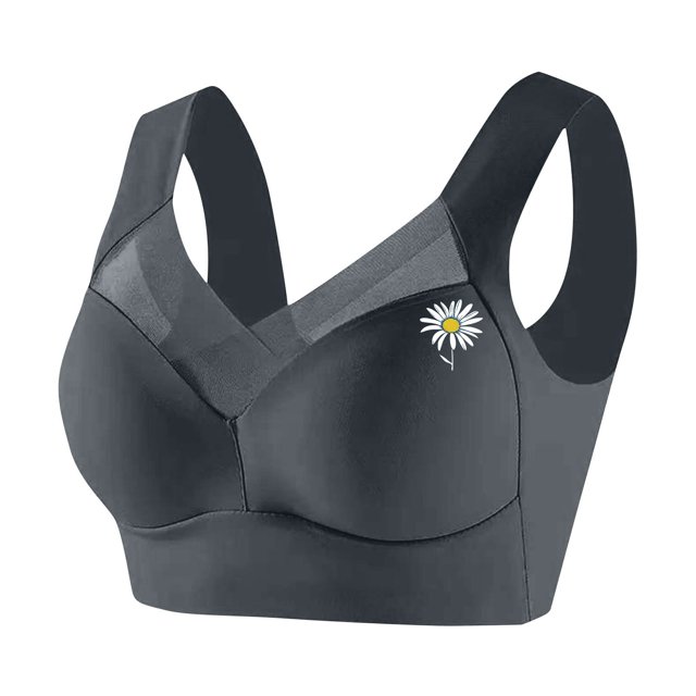 ManxiVoo Wireless Comfort Bras Full Coverage Minimizer with Adjustable Straps and Side Support for Everyday Wear Smooth T-Shirt Design XXXXXXXL Size Grey
