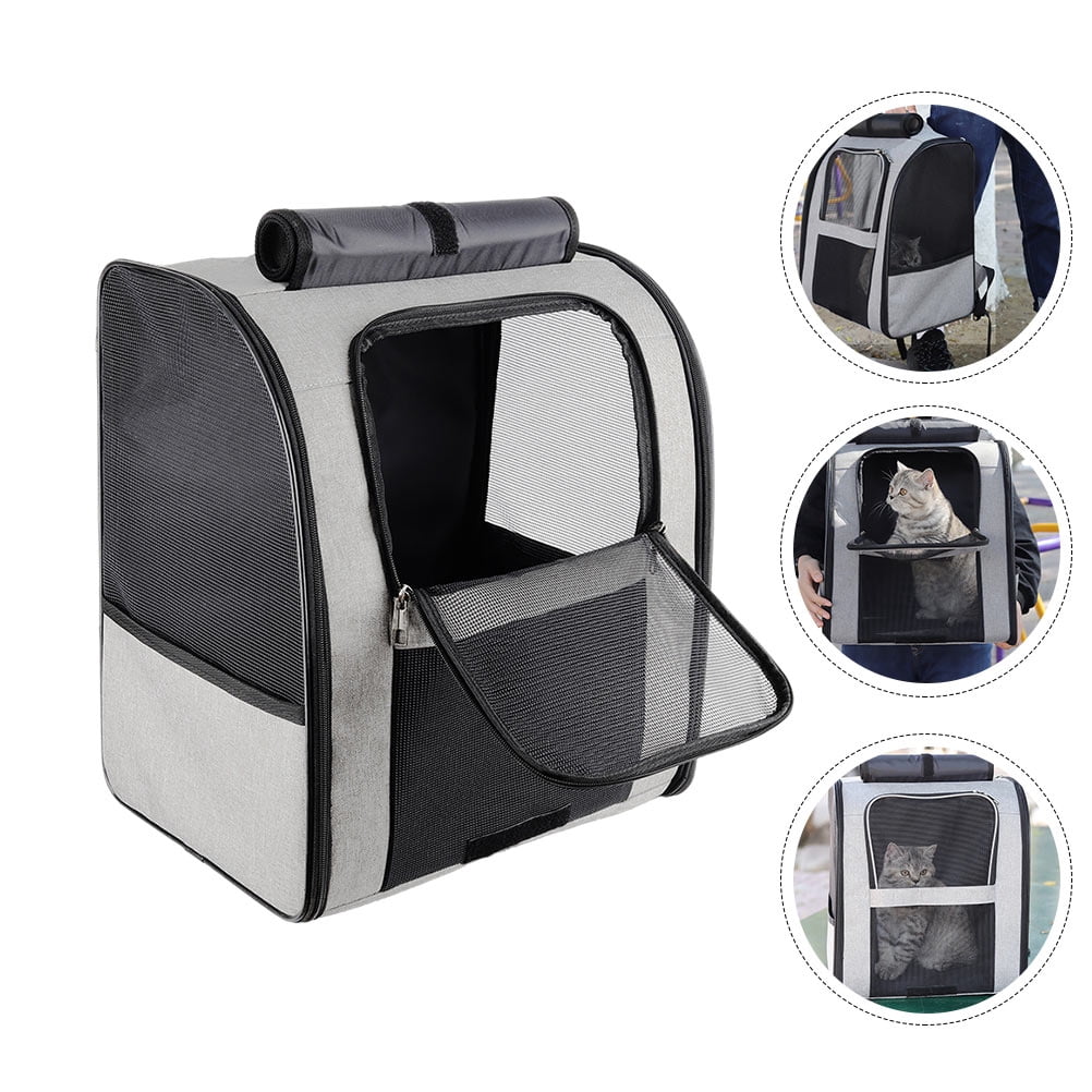 Milisten Large Capacity Dark Grey Pet Carrier Bag with Adjustable Shoulder Straps for Comfortable Outings