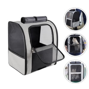Milisten Large Capacity Dark Grey Pet Carrier Bag with Adjustable Shoulder Straps for Comfortable Outings