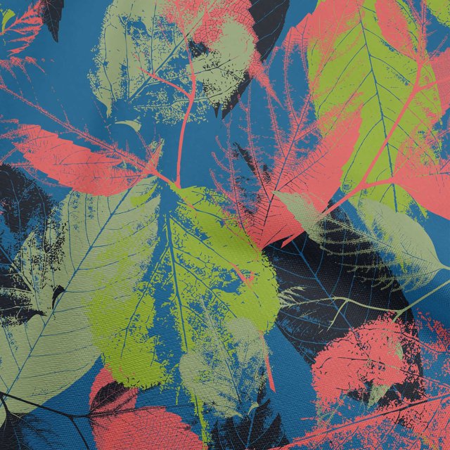 oneOone Cotton Flex Blue Fabric Leaves Sewing Craft Projects Fabric Prints By Yard 40 Inch Wide