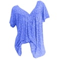 thumbnail image 2 of Jacenvly Hauts pour Femmes Liquidation Femmes Grande Taille Manches Courtes Col en V Blouse à Imprimé Chandail Hauts Manches Courtes Blouses Hauts pour Femmes Grande Taille, 2 of 8