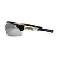 thumbnail image 4 of Mens Xloop Hunters Camo Half Rim Plastic Sunglasses White Beige Silver Mirror, 4 of 4
