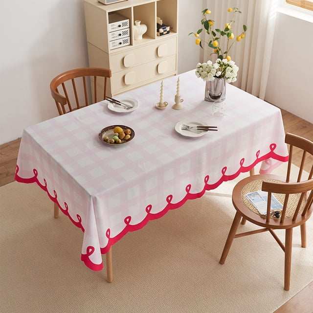 Rectangular Tablecloth,Spring Summer Tablecloth,Valentine’s Day Easter Christmas Decor,Farmhouse Check Cotton Tablecloth,Indoor Outdoor Dining Table Cover,Multipurpose Tablecloth