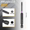 thumbnail image 2 of Uxcell 5pcs TT10 Torx Impact Screwdriver Bit 1/4" Hex Shank 3" Long Magnetic with Hole, 2 of 7