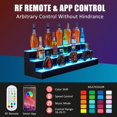 thumbnail image 3 of LED Liquor Bottle Display Shelf, 40 Inch 3-Tier Lighted Acrylic Bar Shelf, Multicolor Lighting, Remote & Wireless App Control, Wall-Mounted Rack for Home & Commercial Bar, Rectangle,40 inches, 3 of 7