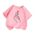thumbnail image 3 of PMVFHDE Hauts Tube pour Filles T-Shirt à Manches Courtes pour Fille T-Shirt Fille T-Shirt Mignon pour Filles Hauts pour Fille Enfant T-Shirt Graphique Mignon à Col Rond à Manches Courtes T-Shirt d'Été Décontracté Rose, 7-8 Ans, 3 of 5