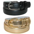thumbnail image 1 of CTM® Ceinture Habillée en Cuir de Base pour Enfant (Lot de 2 Couleurs), 1 of 3
