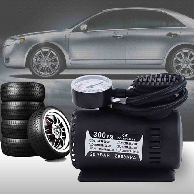 EGNMCR Portable Compressor Tire Inflator Multi-Purpose Pump Inflator Compressor Car Tire Pump With Mechanical Pressure Gauge Car Tire Electric Tire Inflator inflation pump