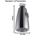 thumbnail image 3 of Tatum88 Kitchen Faucet Sprayer 2 Jets Replacement Faucet Head Sprayer for Faucet Replacement Sprayer for Kitchen Mixer, Chrome, G1/2", 3 of 5