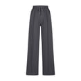 thumbnail image 3 of Pisexur Womens Sweatpants 2024 Ribbed Workout Jogging Pants Casual Baggy Elastic Waist Sweatpants Casual Baggy Drawstring Wide Leg Pants Solid Color Straight Leg Sweatpants with Pockets, 3 of 5