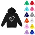 thumbnail image 3 of 2025 1-14 Ans Garçons et Filles Sweat à Capuche Manches Longues T-Shirt Imprimé Sweat à Capuche Blanc, 3 of 3