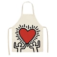 thumbnail image 2 of TIMIFIS Pockets Holds 1Pc Parent Adult The Family Kitchen Lovely Print Linen Family Aprons Kitchen Gadgets, 2 of 2