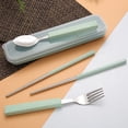 thumbnail image 3 of Dvkptbk 3Pcs/Set Spoon Fork Chopsticks Stainless Steel Travel Cutlery Tableware Box Home & Garden, 3 of 3