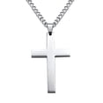 thumbnail image 1 of Collier Chaîne Pendentif Croix Simple Simple Bijoux Homme Noir/or/argent J8X1, 1 of 6