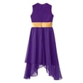 thumbnail image 4 of Ocealan Robe de Danse Sans Manches Métallique pour Filles, Ourlet Irrégulier, Violet 6, 4 of 5