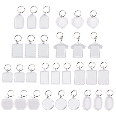 Bangcool 30PCS Photo Keychain Personalized Snap-in Picture Keyring Picture Frame Keychain