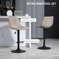 thumbnail image 4 of HOMCOM Adjustable Bar Stools Set of 2, Swivel Barstools with Back, 4 of 10