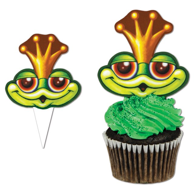 The Beistle Company Frog Cupcake Picks (Pack of 12)