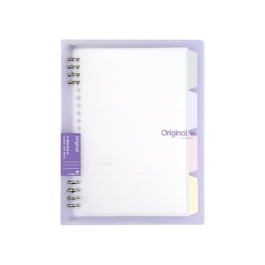 TopLLC Cahier Classeur à 8 Anneaux, Couverture Souple Givrée en PVC, Cahier d'Écriture A5 Ligné avec Onglets, Rechargeable 120 Pages Papier Épais Ligné Journal à Feuilles Mobiles Bloc-Notes Fournitures Scolaires et de Bureau pour Étudiants